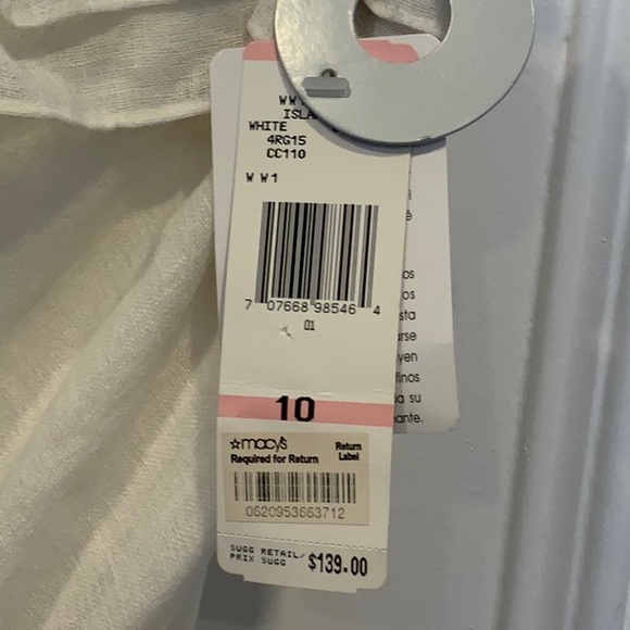 NWT - Nine West Linen Strapless Boho Dress with Ruffle Accents - Size 10 - Picture 5 of 5